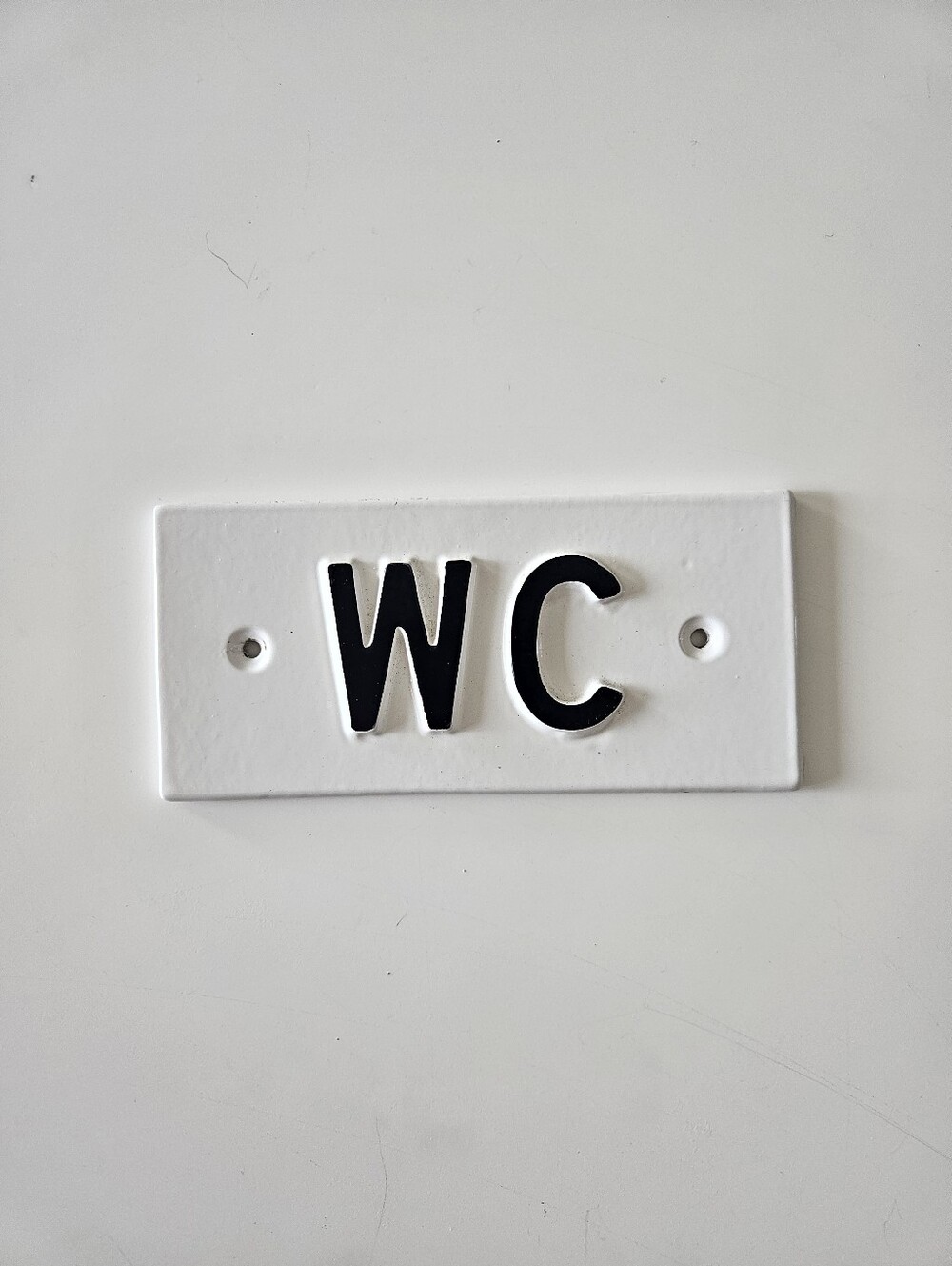 NWOT Hearth & Hand With Magnolia 'W C' Black And White Bathroom Wall Plaque